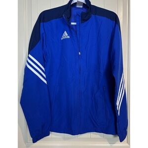 ADIDAS Mens Tracksuit Top full zip Jacket Blue Polyester sz S pockets GUC
